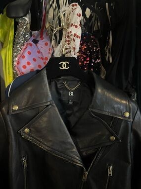 Banana Republic Black Leather Moto Jacket - Women's size small